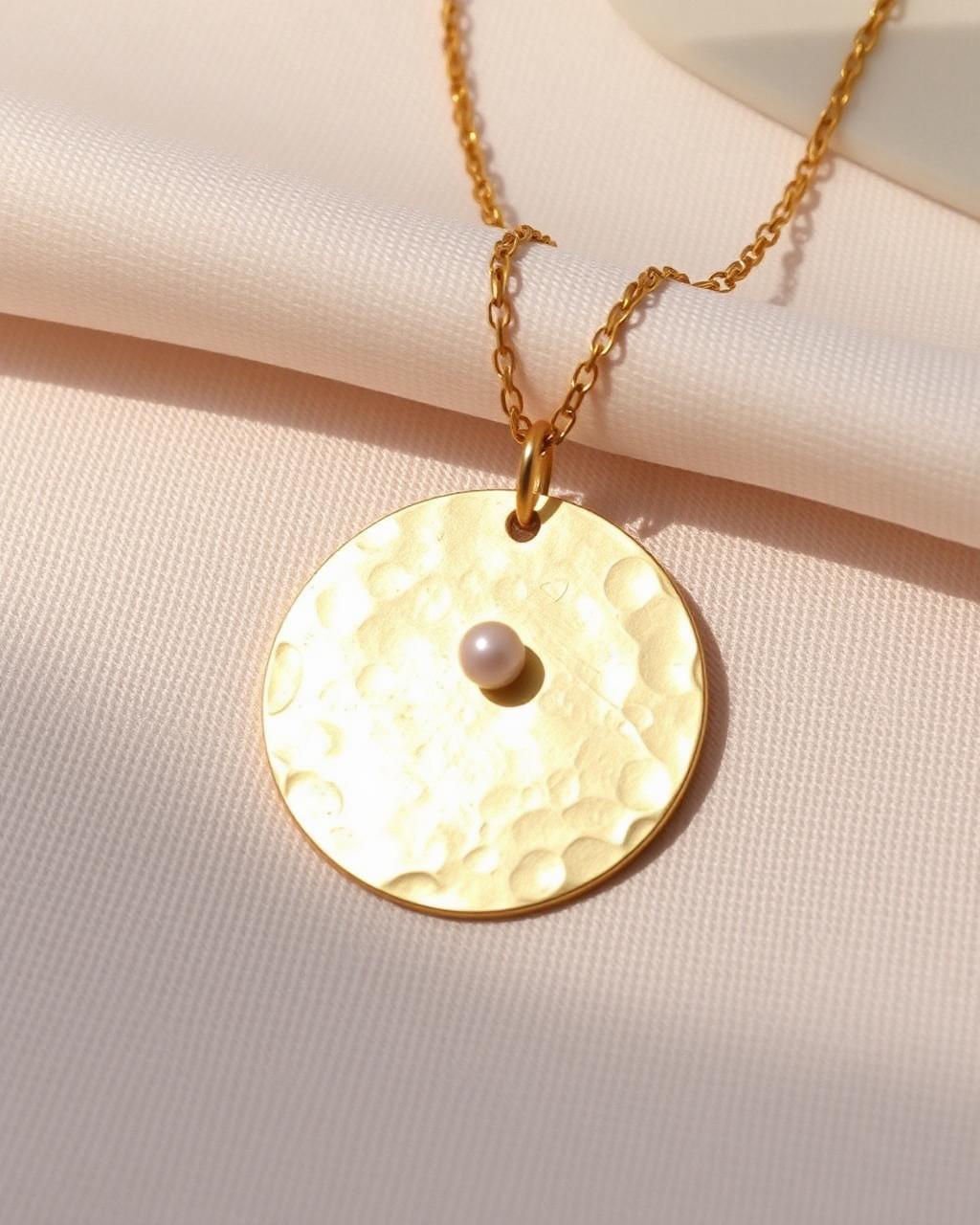 Lune Hammered Pendant